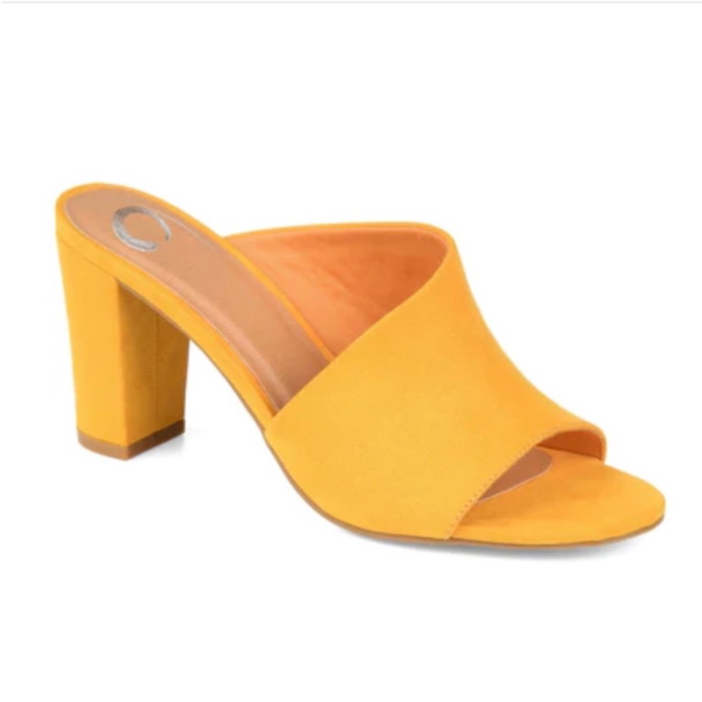 Mustard Slip-On Heels - Picture 1 of 4